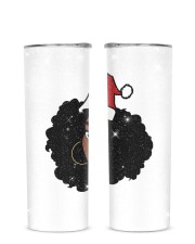 Afro Santa 1 Glitter Tumbler tile
