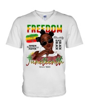 Juneteenth Queen V-Neck T-Shirt tile
