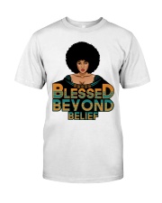 Blessed Beyond Belief Afro Lola Teal Classic T-Shirt front