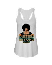 Blessed Beyond Belief Afro Lola Teal Ladies Flowy Tank tile
