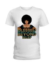 Blessed Beyond Belief Afro Lola Teal Ladies T-Shirt tile