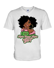 Alpha Kappa Alpha Girl V-Neck T-Shirt tile
