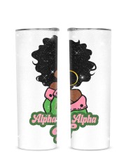 Alpha Kappa Alpha Girl Glitter Tumbler tile