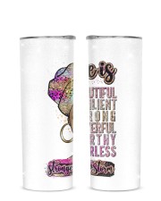 She is stronger than the storm Glitter Tumbler tile