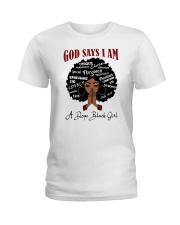 God says Ladies T-Shirt tile