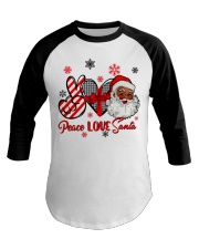 Peace Love Santa Baseball Tee tile