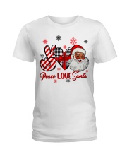 Peace Love Santa Ladies T-Shirt tile