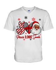 Peace Love Santa V-Neck T-Shirt tile
