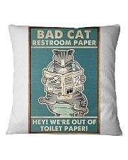 Bad cat restroom paper Square Pillowcase tile