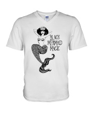 Black Mermaid Magic V-Neck T-Shirt tile