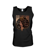God says I am Unisex Tank tile
