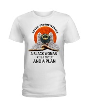 Never Underestimate a Black woman Ladies T-Shirt tile