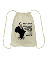 Marcus Quote Black History Drawstring Bag tile