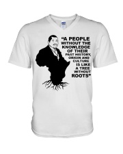 Marcus Quote Black History V-Neck T-Shirt tile