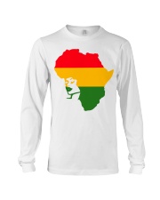 Black history month African flag afro girl Long Sleeve Tee tile