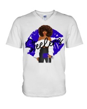 Ravens girl V-Neck T-Shirt tile