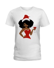Christmas Afro Girl Ladies T-Shirt tile