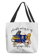 Patiently waiting for my acceptance letter blue All-Over Tote tile