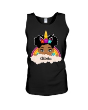 Personalize Little Space Bun Girl Unicorn Horn Unisex Tank tile