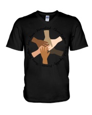 Equality Inclusion Kindeness Design V-Neck T-Shirt tile