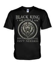 Black King V-Neck T-Shirt tile