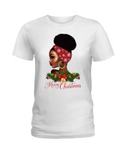 Merry Christmas Black Queen Ladies T-Shirt tile