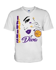 Lakers Basketball 2 V-Neck T-Shirt tile