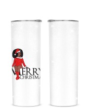 Merry Christmas Black queen Glitter Tumbler tile