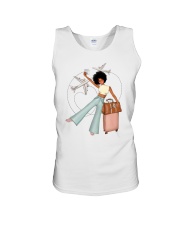 Travel afro girl Unisex Tank tile