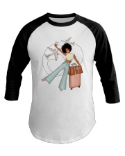 Travel afro girl Baseball Tee tile