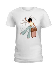 Travel afro girl Ladies T-Shirt tile