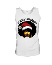 Happy Holiday Afro Black Girl Christmas dark Unisex Tank tile