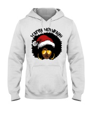 Happy Holiday Afro Black Girl Christmas dark Hooded Sweatshirt tile