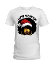 Happy Holiday Afro Black Girl Christmas dark Ladies T-Shirt tile