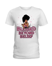 Blessed Beyond Belief Afro Lola Pink Ladies T-Shirt tile