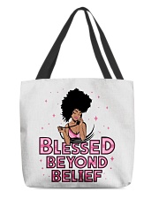 Blessed Beyond Belief Afro Lola Pink All-Over Tote tile