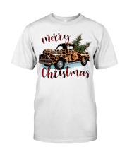 Merry Christmas Leopard Truck Classic T-Shirt front