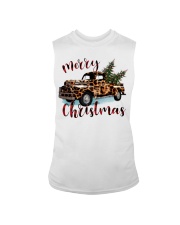 Merry Christmas Leopard Truck Sleeveless Tee tile