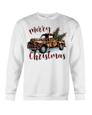 Merry Christmas Leopard Truck Crewneck Sweatshirt tile