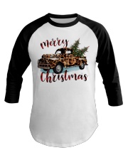 Merry Christmas Leopard Truck Baseball Tee tile