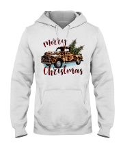 Merry Christmas Leopard Truck Hooded Sweatshirt tile