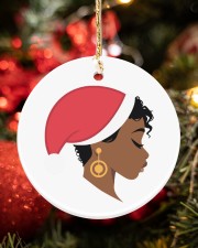 Afro Santa 4 Circle ornament - single (porcelain) aos-circle-ornament-single-porcelain-lifestyles-04