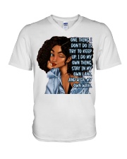 One thing I don't do is try to keep up. I do my own thing V-Neck T-Shirt tile