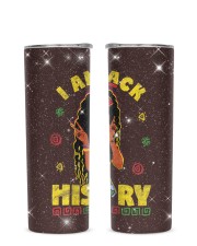 I am Black History Glitter Tumbler tile