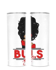 Bulls Girl Glitter Tumbler tile
