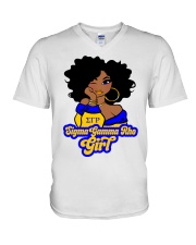 Sigma Gamma Rho Girl V-Neck T-Shirt tile