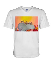 Elephant and Kids V-Neck T-Shirt tile
