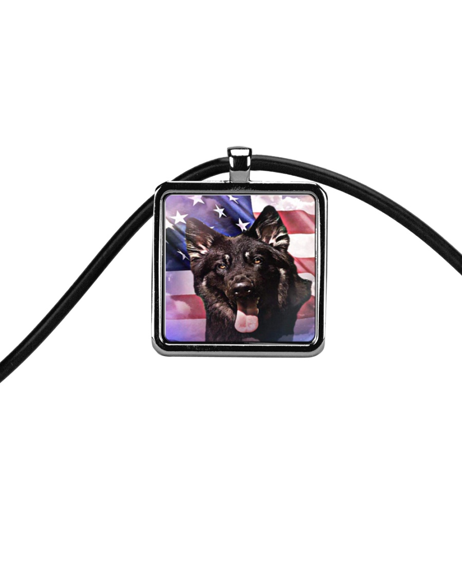 German Shepherd Cord Rectangle Necklace