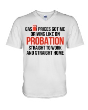 GAS PRICES GOT ME V-Neck T-Shirt tile