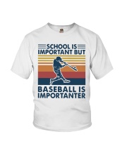 Funny School Baseball Is Importanter Youth T-Shirt front